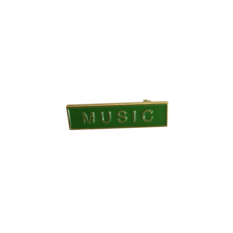 Gold Plated  Blank Emblem Nameplate Customized Music Enamel Badges with safety Pin  Cheap Lapel Pin
