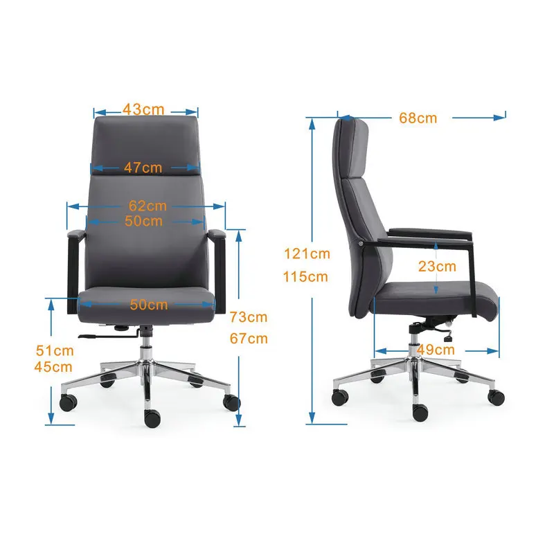 Factory outlet height adjustable office chair use in office luxury boss chair with black color Pu seat office chair