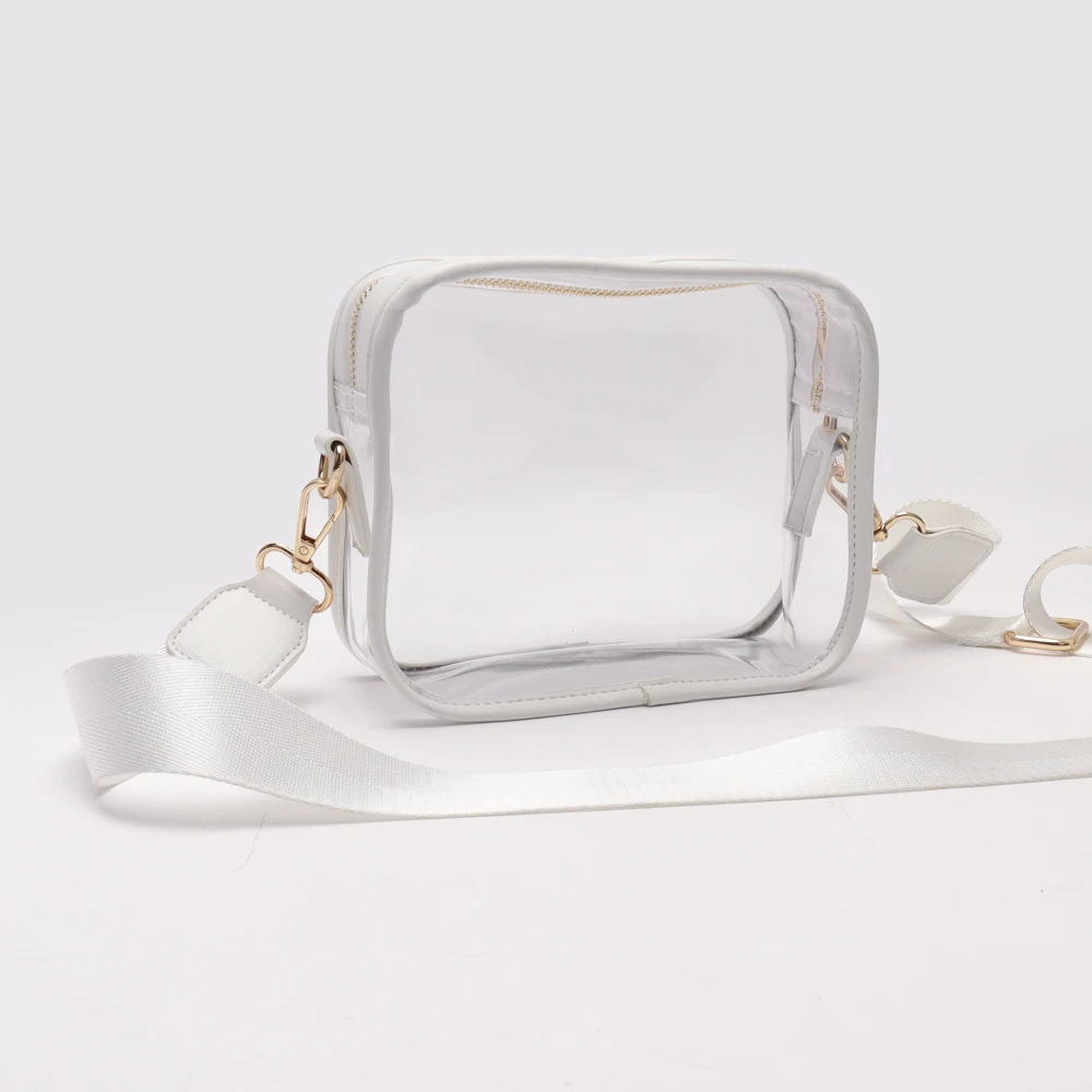 Superior Quality Custom Logo Women See Through PVC Jelly Clear Fanny Pack Clear Stadium Bag Crossbody Bag