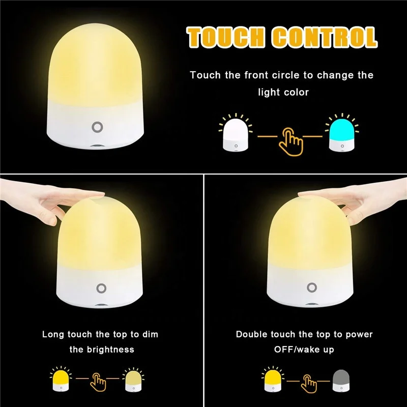 Colorful Baby Nursery Lamp Desk Lamp Luna Light Night Light LED 3D Printing Candle Lamp for Kid Bedroom Novelty Lights