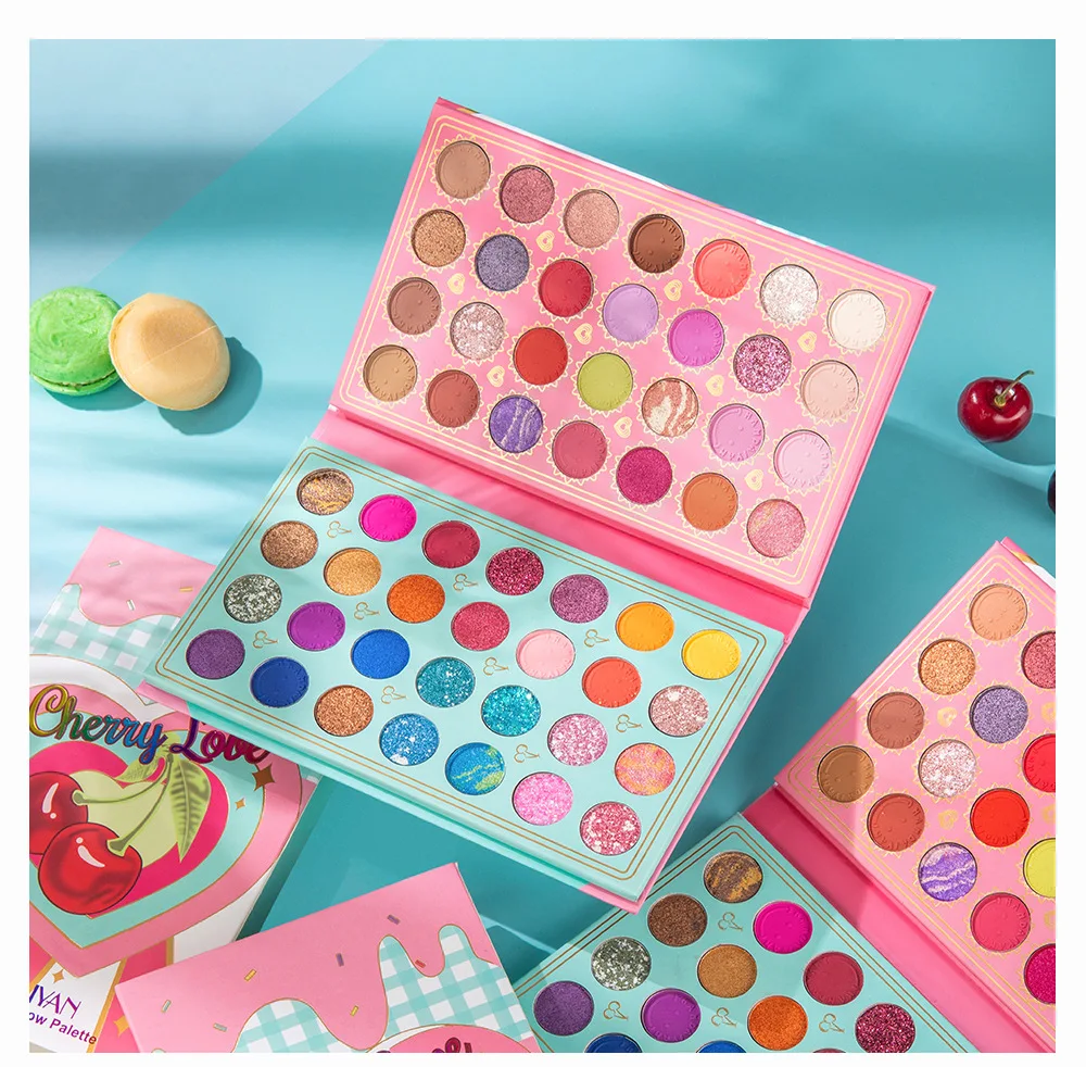 OMG Latest 56 colors luxury private label highly pigmented Vegan Pearl matte Glitter eyeshadow makeup palette