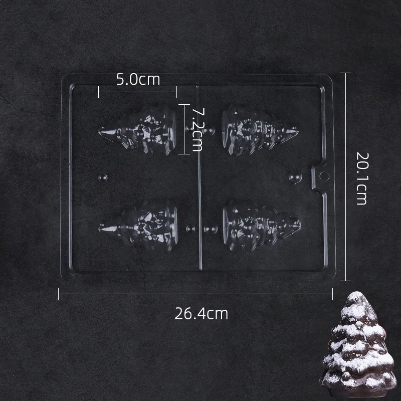 Chocolate Christmas Tree Mold Christmas 3D Three-dimensional Cartoon Pine Tree Cake Dessert Decoration diy Baking Grinding Tool
