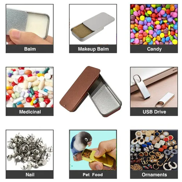 Wholesale Food Grade Small Chewing Gum Tin Can Candy Recyclable  Metal Box Sliding Lid High Quality dissolvable tables Mint Tins