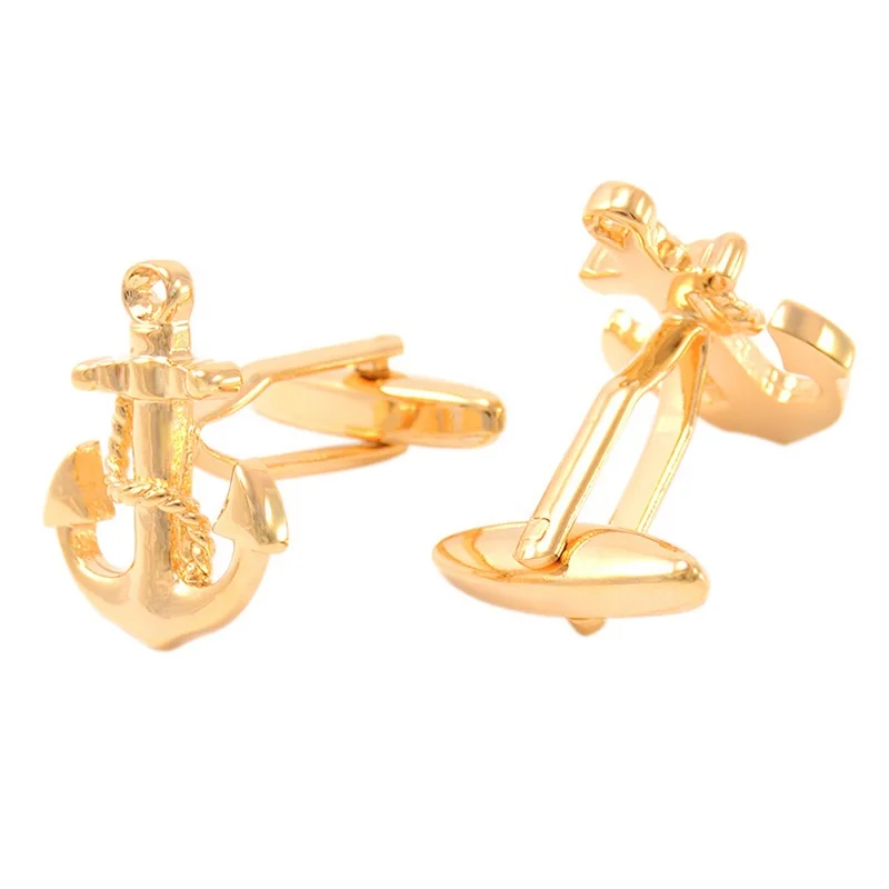SAVOYSHI Trendy Silver Gold Anchor Cufflinks for Mens Brand Cuff buttons Fashion High Quality Cuff links Gift Jewelry Wholesale