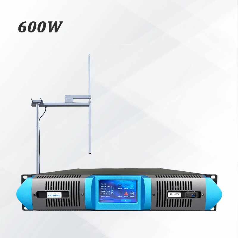 600W touch screen FM transmitter + 1-bay dipole antenna for radio station