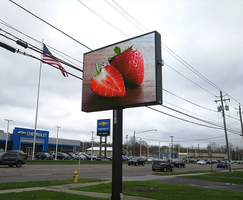 Programmable LED Road Sign LED Advertising Screen Modular Board P6.67 Pole LED Display 6.6mm Iron Outdoor Video Wall 6mm IP65