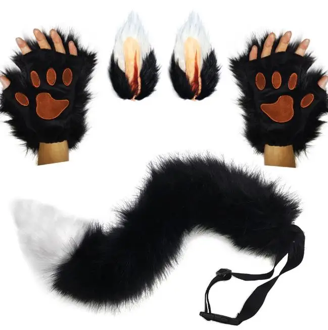 RTSJY-521 Halloween carnival cosplay role playing imitation beast tail ears hand suit dress up suit