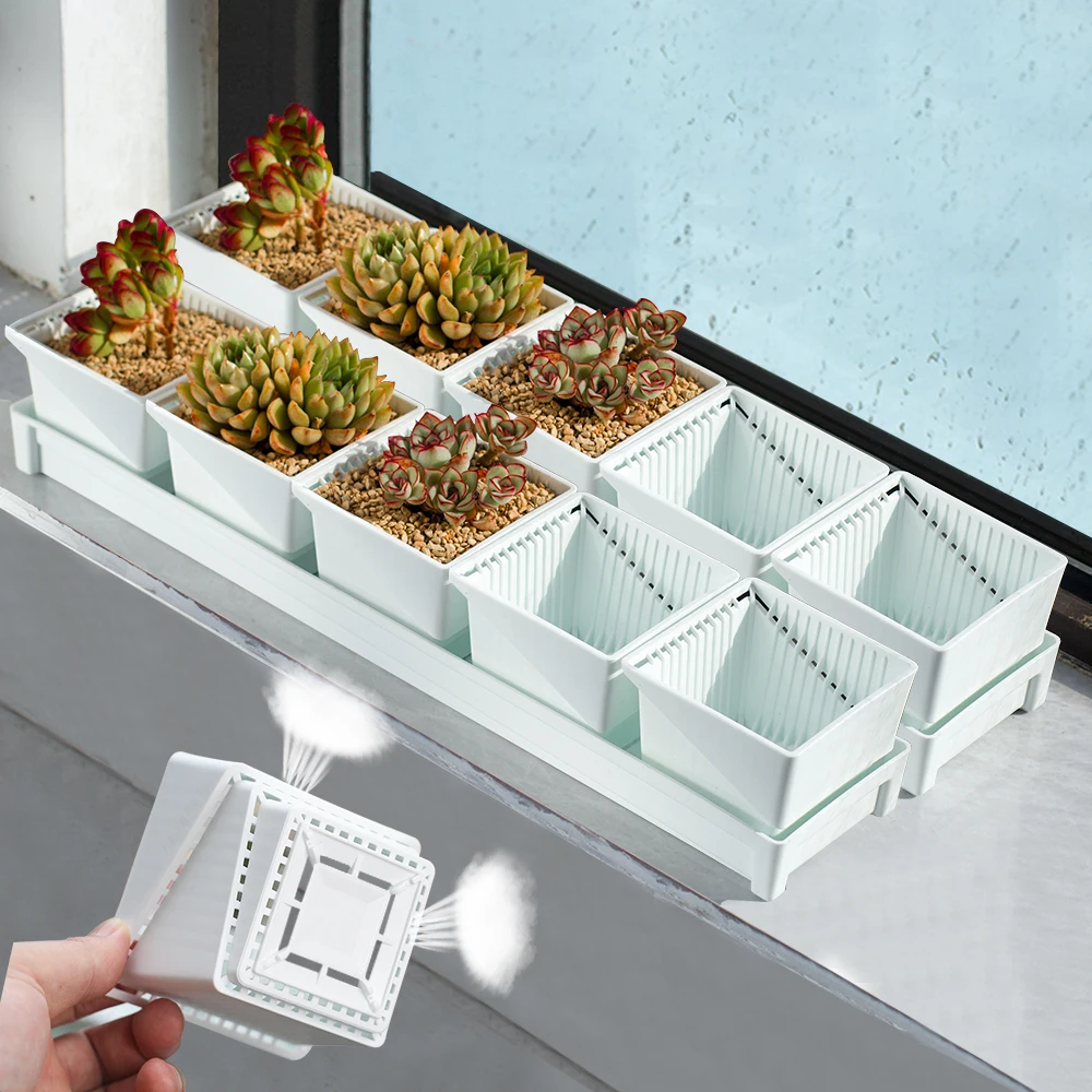 Купить дешевые квадратные суккулентные горшки для комнатных/уличных растений для украшения дома оптом