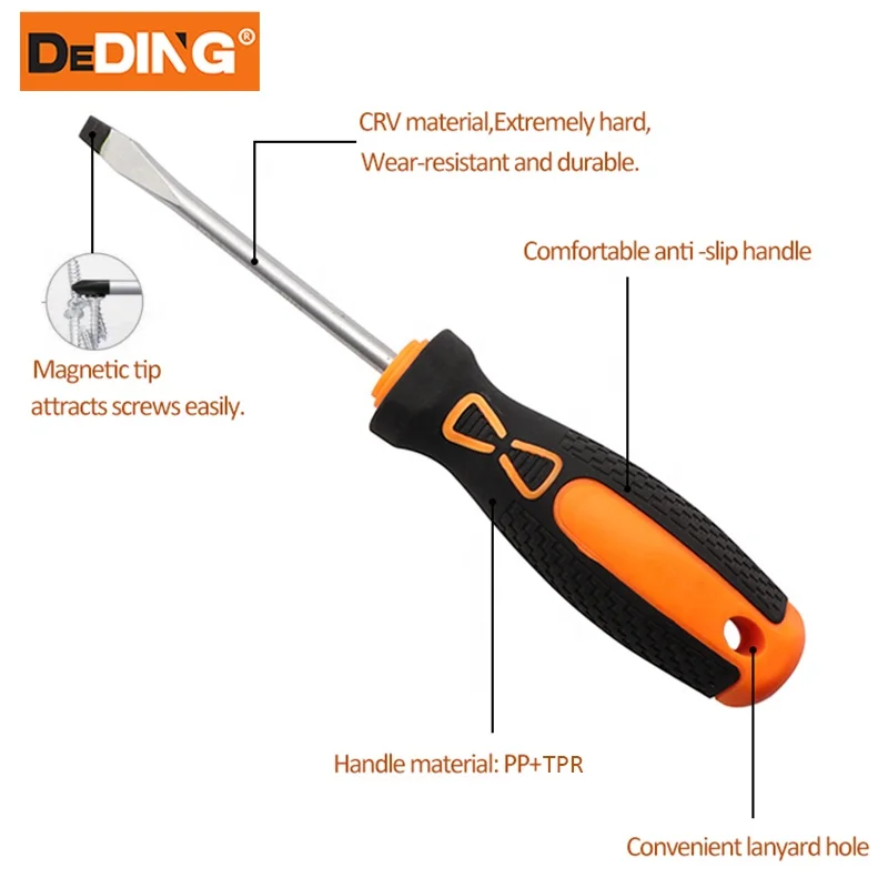 Construction tools TPR handle precision screwdriver electroplating treatment steel magnetic screwdriver