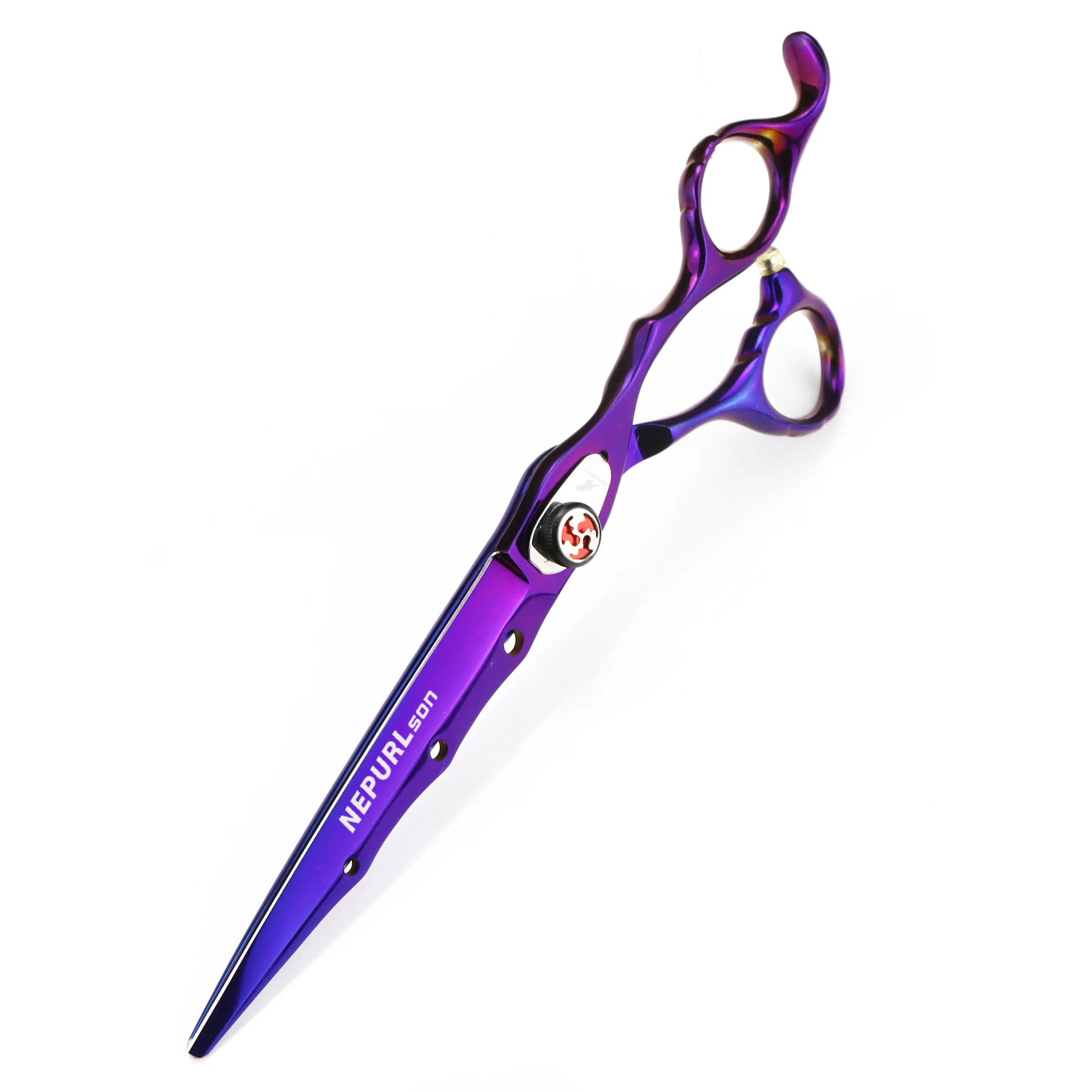 7.0 inch NEPURLson purple  flat cut new style  Elegant Wholesale New Fashion Design Beauty Barber Scissors