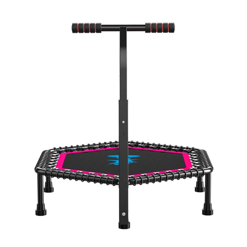 Adults Indoor Fitness Hexagonal Mini Trampoline with T-Bar