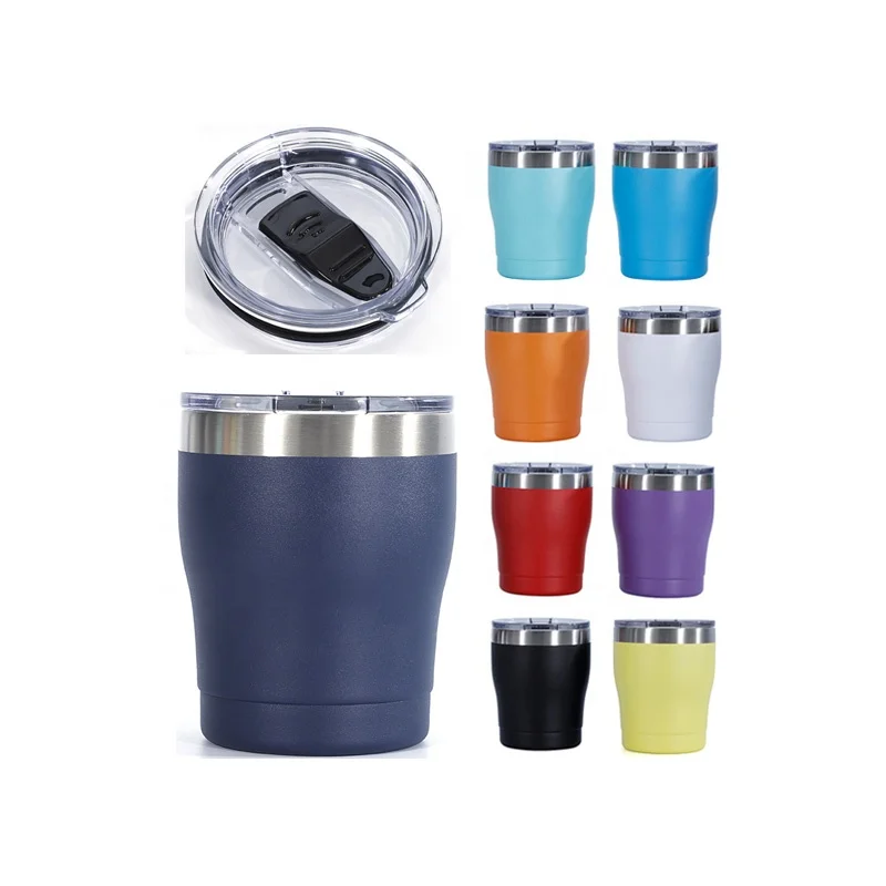 Colorful Powder Coated Regular Small Tumbler with Lid Double Wall car travel tumbler cup mugs for coffee