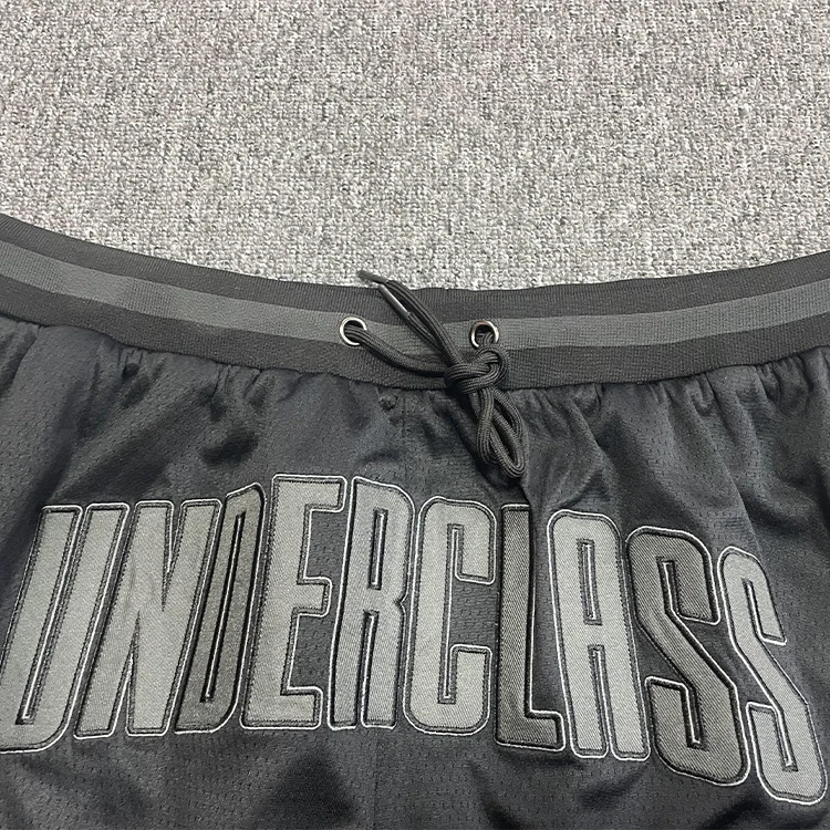 Custom Mesh Sports Wear Embroidery Logo And Name Black Team Youth Basketball Uniform