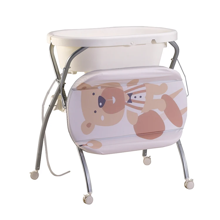Wholesale baby tub stand safety plastic bathtub steel stand with legs  table baby bathtub