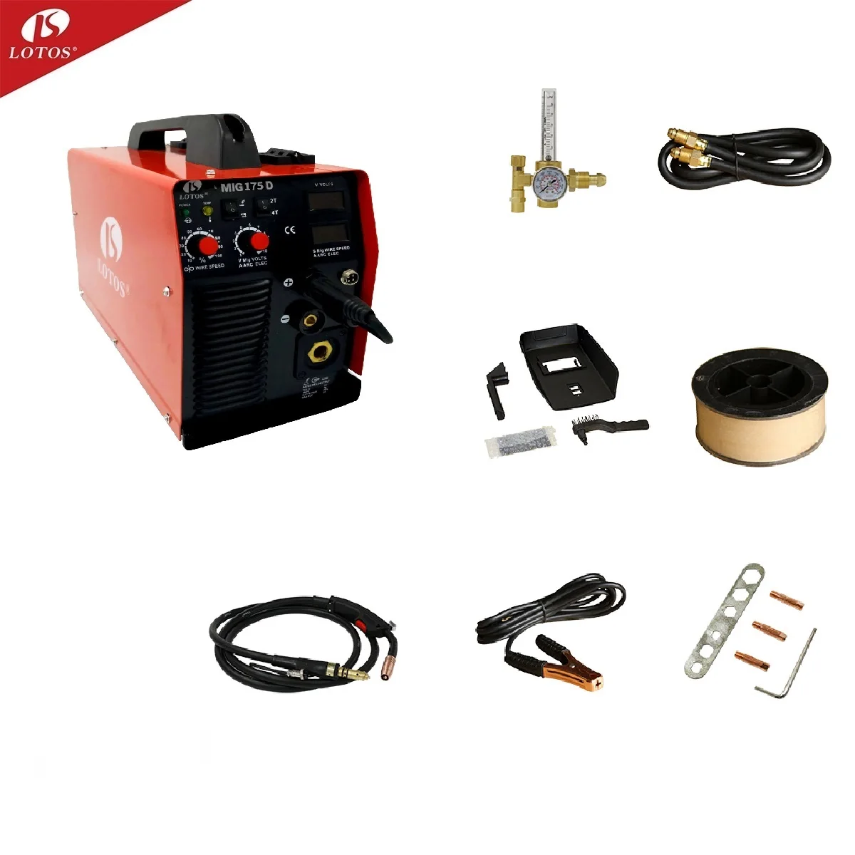 Lotos China factory price hotsale mig welding machine inverter portable welders 160/175/200 gasless mig welding torch