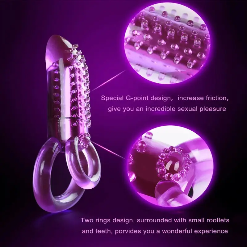 Hot sale Double Ring Cock Male Dildo Strapon Bullet Vibrator Massage sex toys for couples