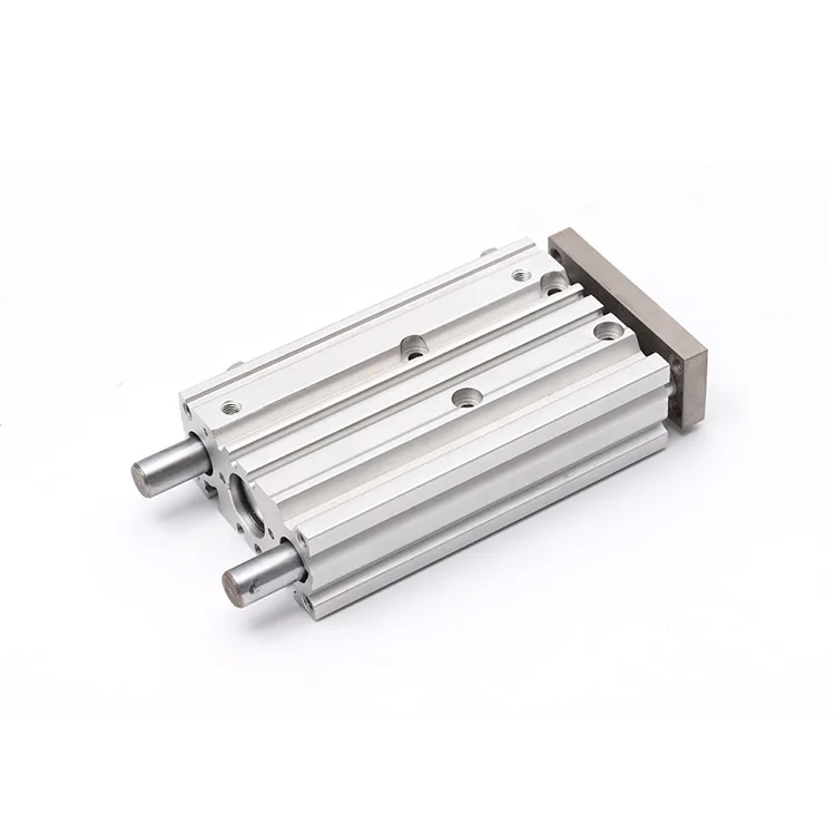 
guided acting double shaft piston dual twin rod air pneumatic actuator cylinder 