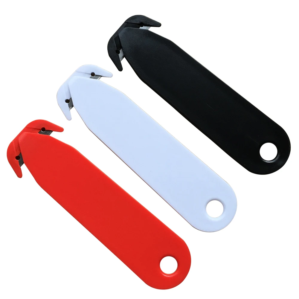 Лидер продаж, многофункциональная ручная пользовательская белая Выгравированная открывалка для писем с пластиковым логотипом, резак для ремня