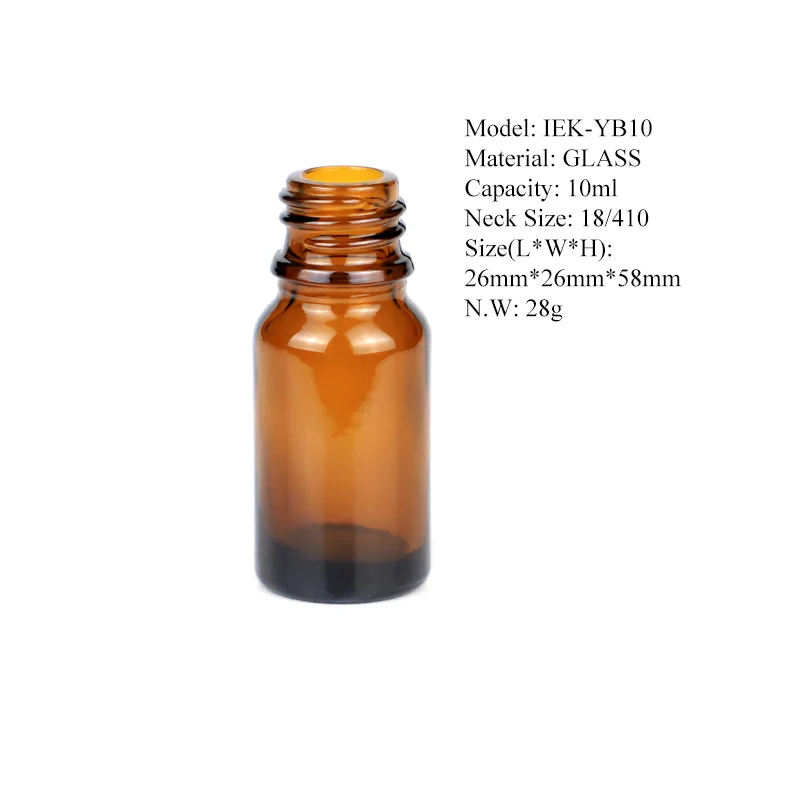 Idealpak Wholesale Skin Care Serum Container Amber 10 ml Glass Essential Oil Bottle Cap with Dropper