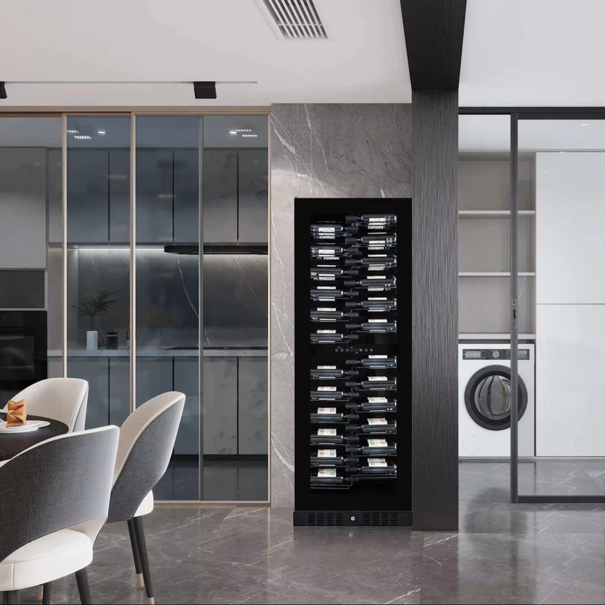 Vinopro 131 bottles 468L compressor wine cellar dual zone refrigerator full glass door commercial wine cooler with smart touch