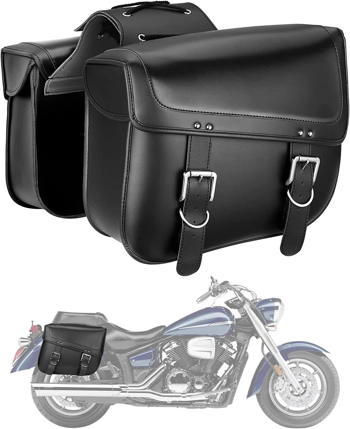 Black PU Leather Saddle Bags for Motorcycle Accessories Wholesale Waterproof Bag Motorcycle