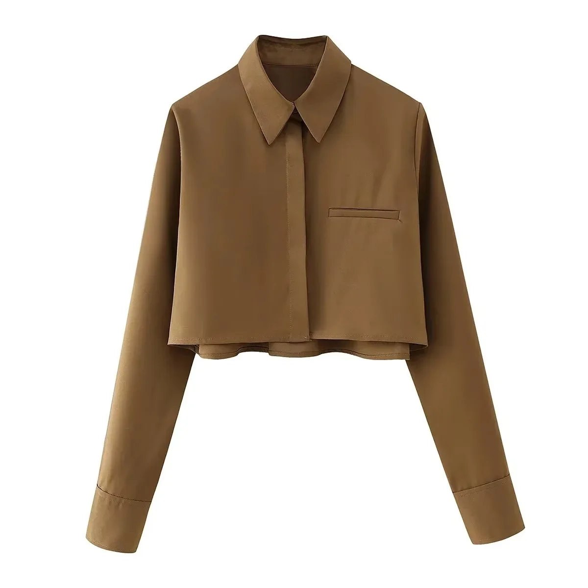 Custom Long Sleeve Stripe Formal Office Shirts Designs Ladies Boxy Cropped Shirts Crop Tops t Shirt Elegant Blouses for Women