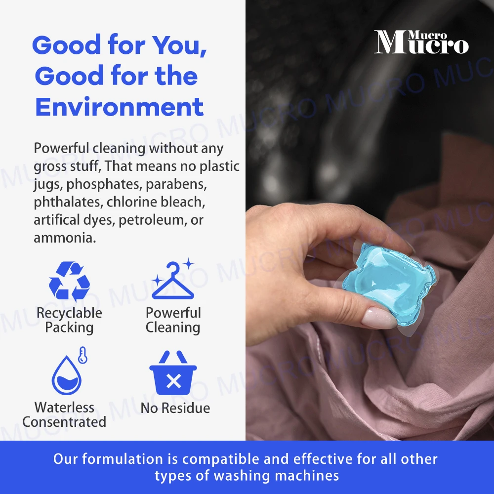 Wholesale Eco-Friendly Eco Laundry Detergent Capsules Pods High Quality Mild Formula Liquid Tablets Laundry Detergent Pods