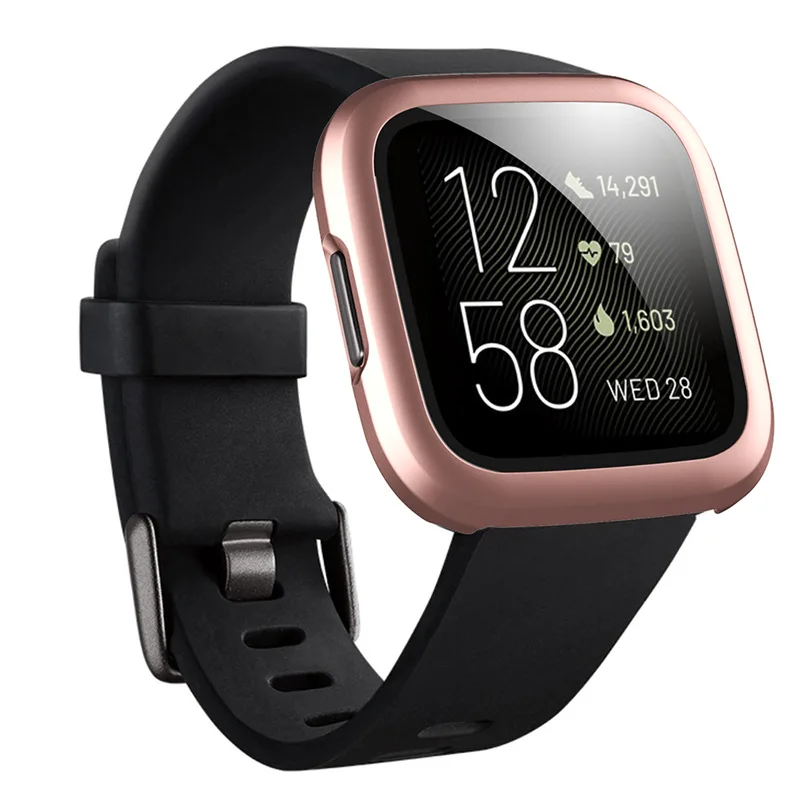 Frosted PC Tempered Glass Protector One-piece Anti Fall Watch Ptive shell Case for Fitbit Versa 2