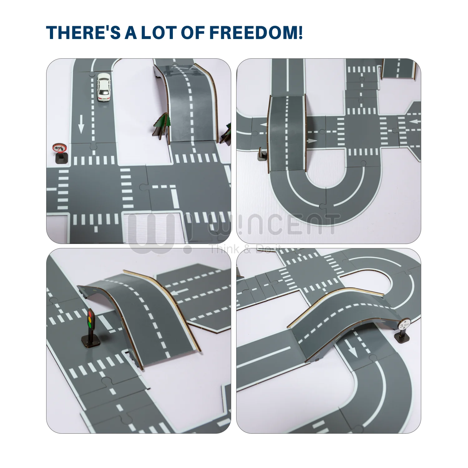 Race Track Toy Car Slot Car Race Track Sets DIY Educational Assemble Wooden Children Toys