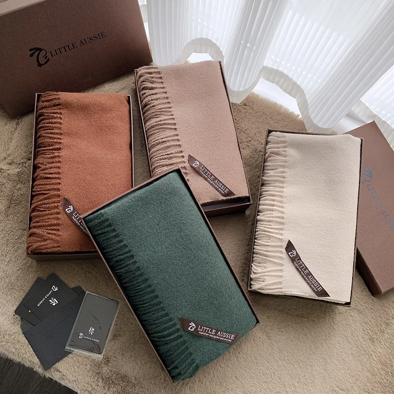 Оптовая продажа однотонная матовая Уютная теплая женская зимняя кашемировая шаль с индивидуальным логотипом шерстяные шарфы шарф для женщин из пашмины