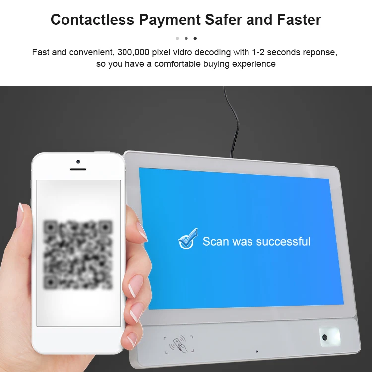 Professional CNC AL case  Qr Code Price Checker Touch Screen 10.1 Android All In One tablets with NFC reader VESA wall mount