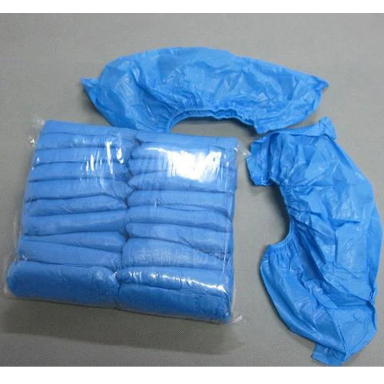 custom wholesale waterproof Disposable PE shoe cover With Elastic Rubber around All Parts