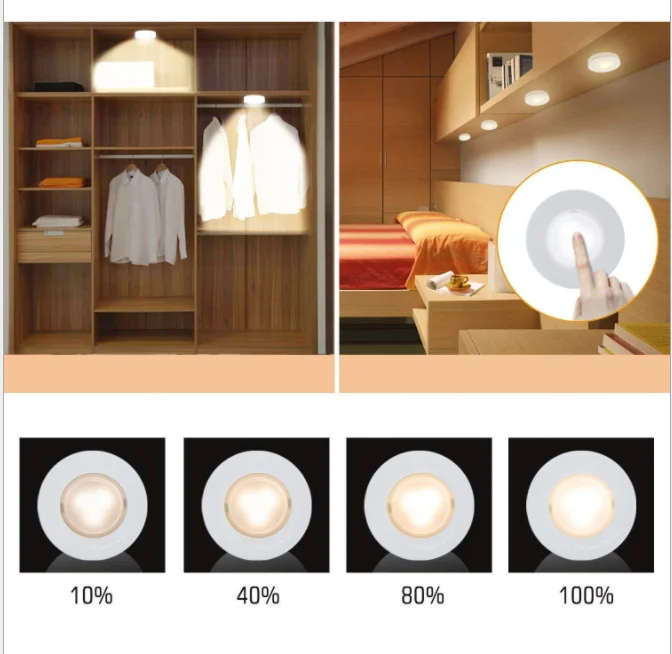 LED Under Cabinet Lights Touch Sensor High Lumen Night Lamp for Kitchen Bedroom Closet