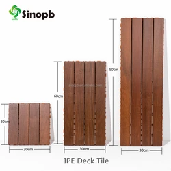 DIY IPE Wood Deck Tile with interlocking plastic base outdoor decking tile flooring