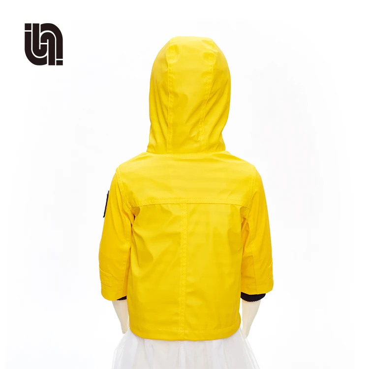 High quality chidren wear clothing pu material kids rain jacket for