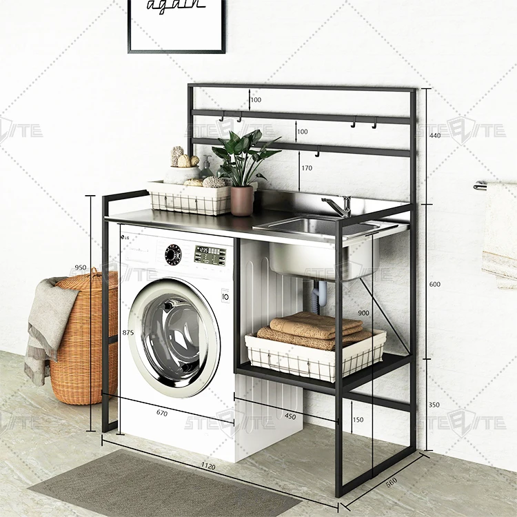 Modern Design 3 Tier Steel Storage Rack Bathroom Furniture Toilet Rack Balcony Washing Machine Rack