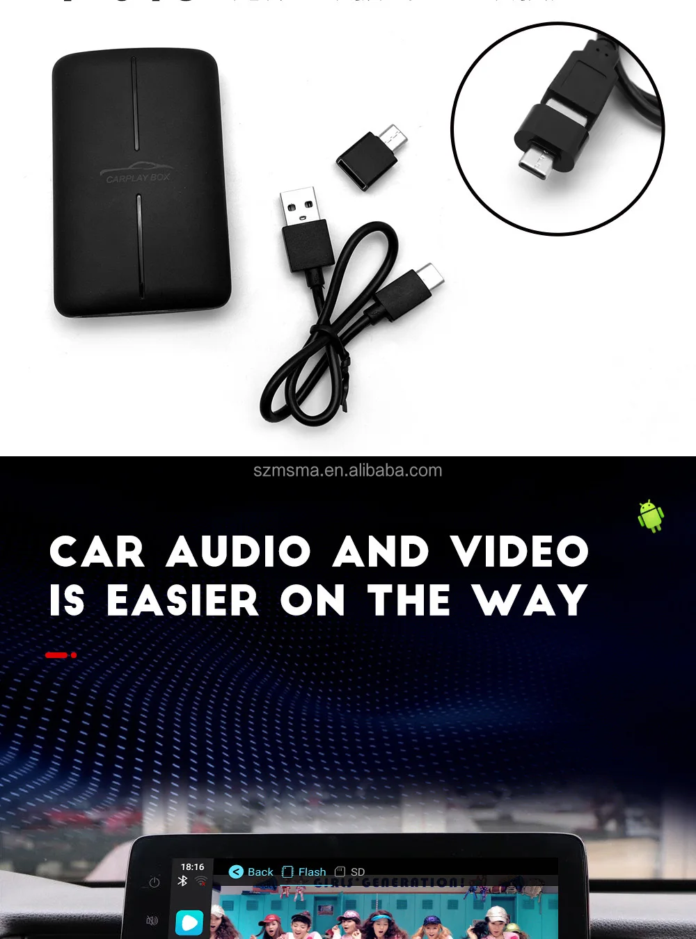 Maisimei OEM Android Auto AI box для автомобильного радио Carplay Dongle Bluetooth беспроводной Smart Box адаптер