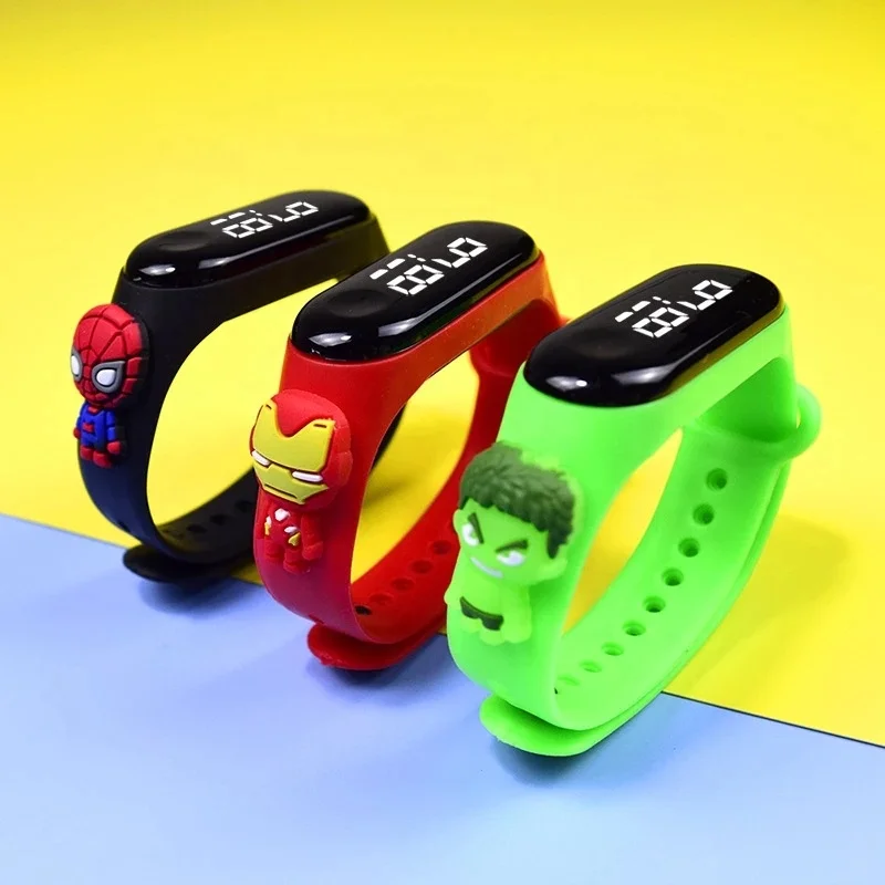 Child Watch 2021 One Dollar Animals Led Watch Spiderman Stitch Bracelet Kidz Children Mi Touchscreen New Cartoon Doll Kids Watch