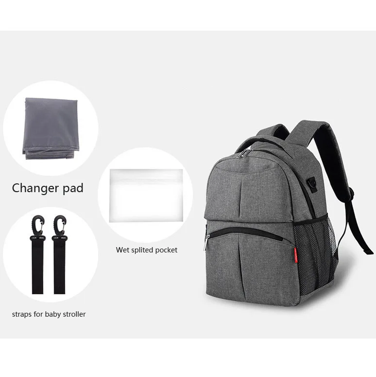 
Melange color fashion mummy backpack multifunctional baby diaper bag for outdoor travel 