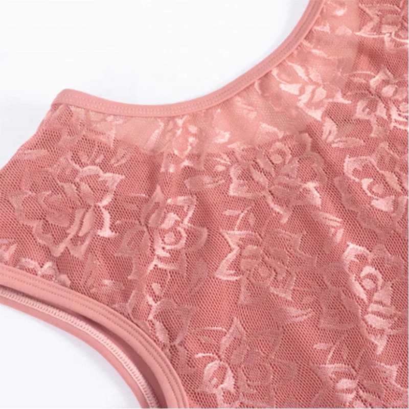 Lace Round-Neck Ballet Dance Leotardas For Women Girls Gymnastics Professional Practice Bodysuit Adult Ballerina Stage Clothes