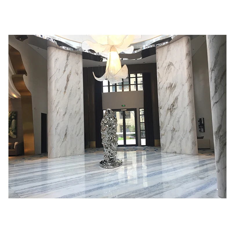 Полированная китайская доломитовая плитка из белого серого дерева Мраморная каменная плита настенная