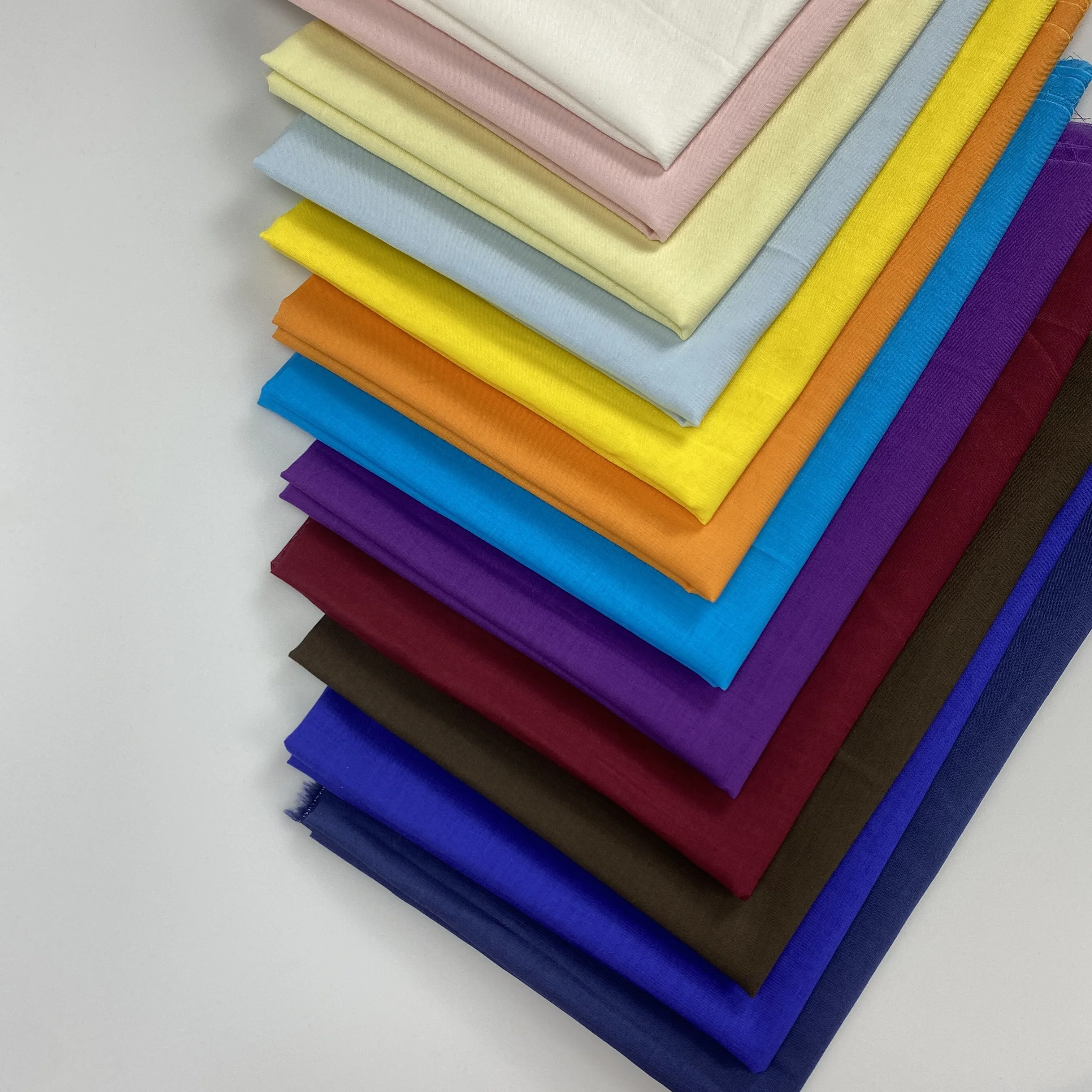 High quality lightweight woven solid dyed plain 100%cotton fabric for t