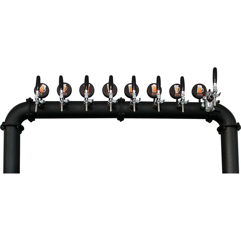 Black U Tower Stainless Steel 8 Tap Tower Beer Dispensing Equipment Draft Beer Tower