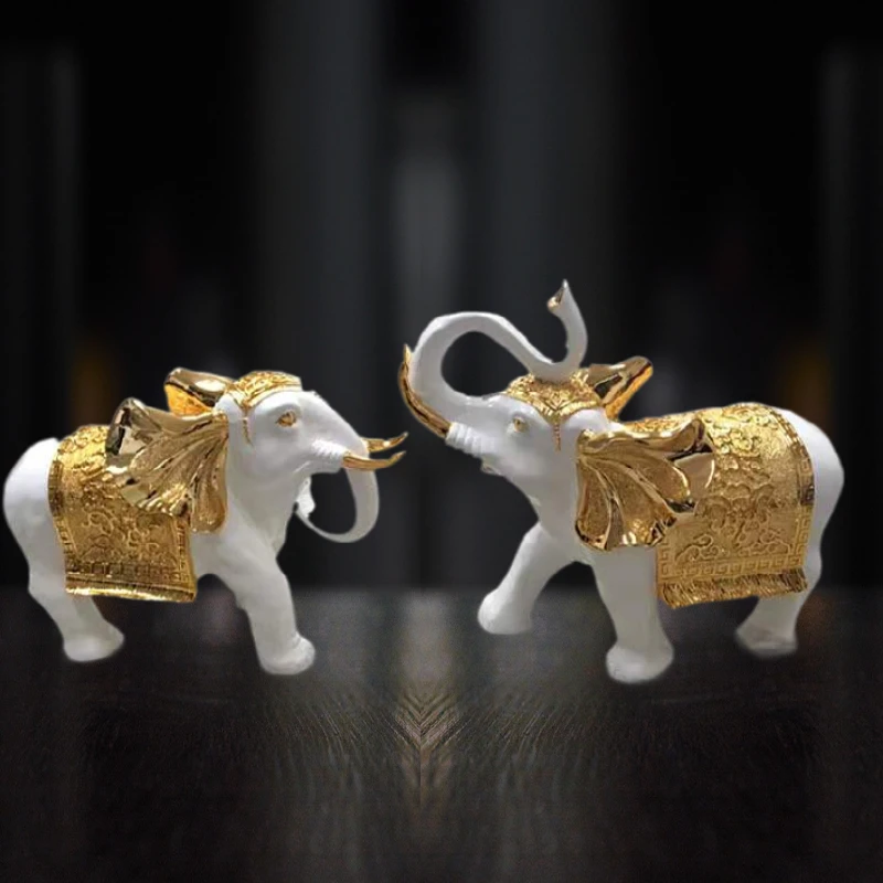 china resin craft figurine  family indoor silver golden fiberglass elephant statues sculpture