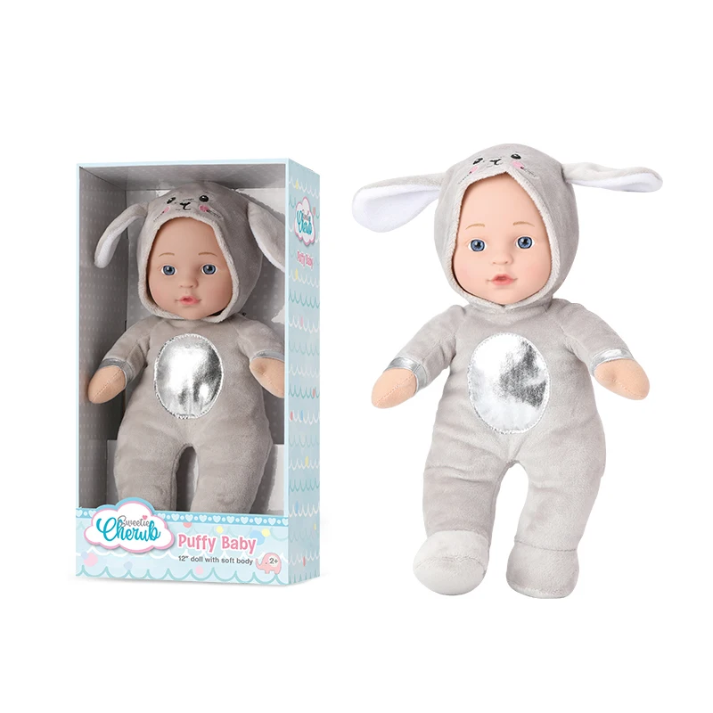 High quality hot selling 12 inch soft vinyl toy baby doll big gift set kids toys