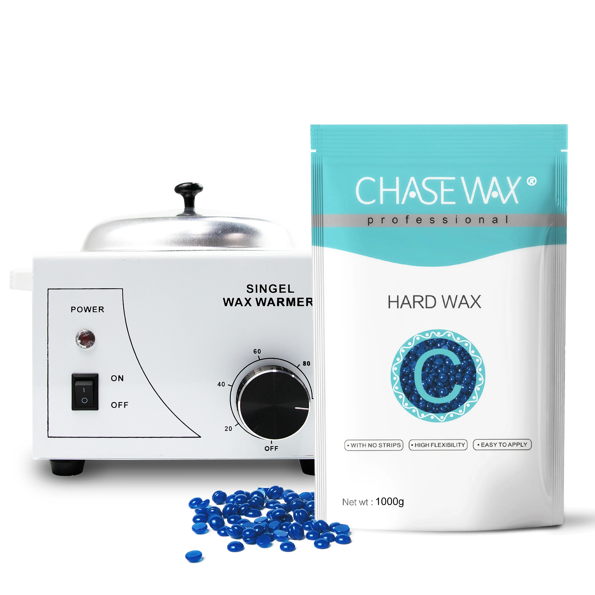  Chase Wax 1000g Blue Depilatory Hard Brazilian Beads Body For