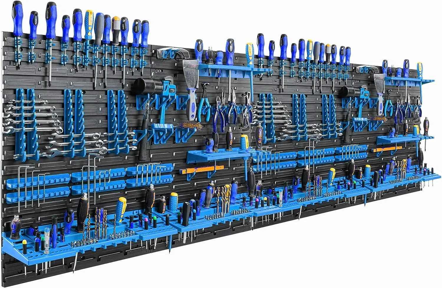 Wall Mount Garage Shelf 2304x780mm Plastic Tool Holder Wall Board With Small Fittings 116 accessories Plastic Pegboard Wall