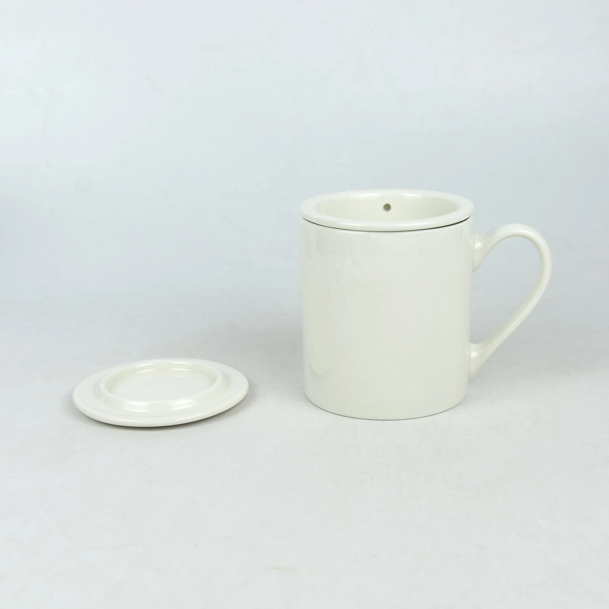 3Pcs solid color tea set high quality porcelain ceramic mug with tea strainer and lid food safe wholesale for hotel home market