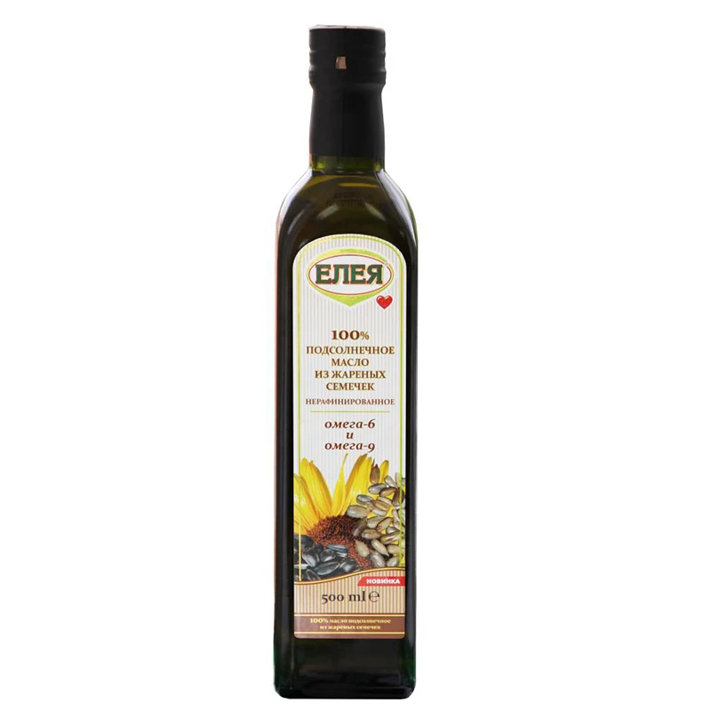 
 100% натуральное нерафинированное масло семян подсолнечника Eleya 0,5 л  