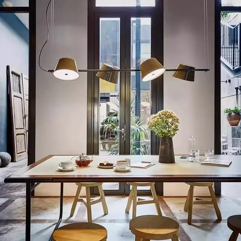 Spanish restaurant chandelier modern simple designer model room a word long table lamp